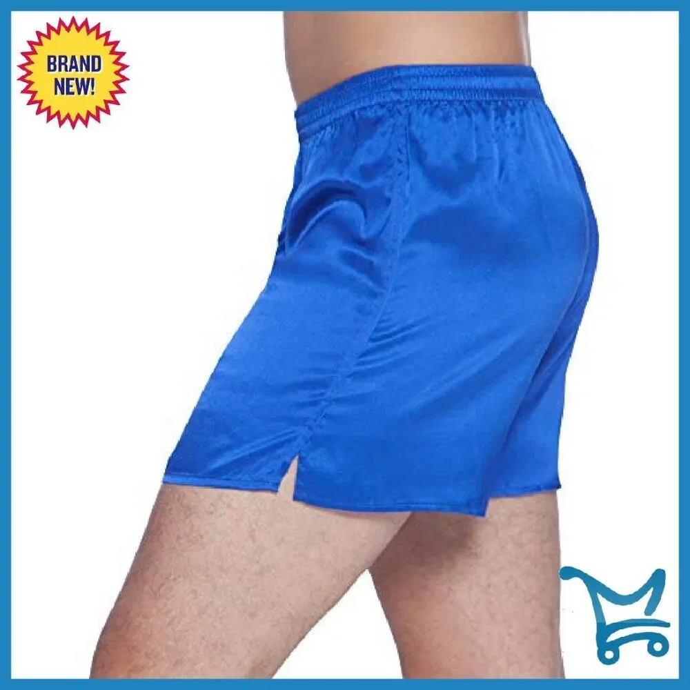 Men's Pure Silk Boxers Classic Fit Two-Button Fly Sleepwear